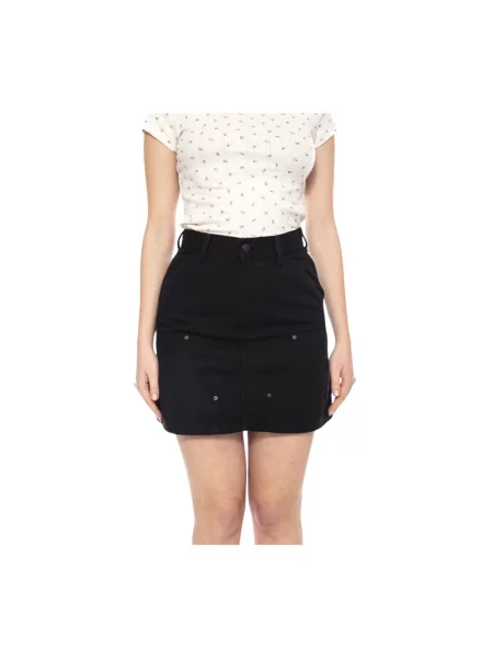 Carhartt WIP spódnica jeansowa Maeve Double Knee Skirt mini prosta czarny