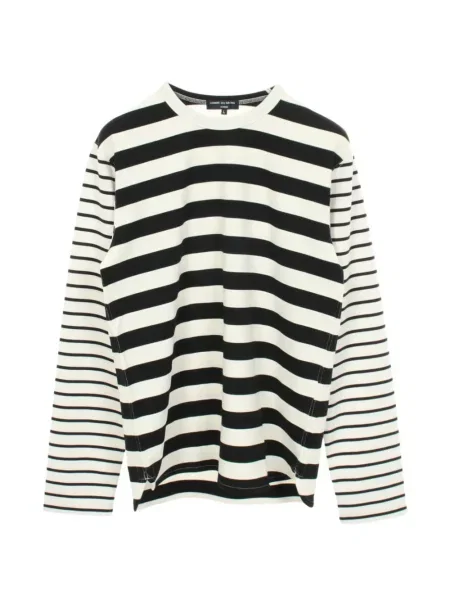 Lung tricou Comme Des Garçons Homme cu dungi alb