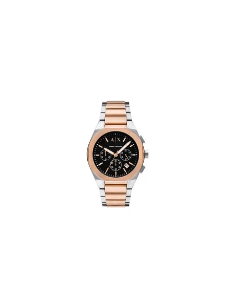 ARMANI EXCHANGE Analogové hodinky růžově zlatá / černá / stříbrná bílá