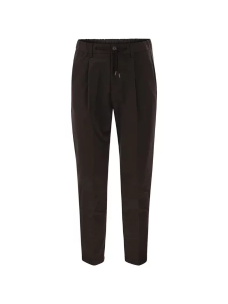 Pantaloni Herno conici cu cordon maro