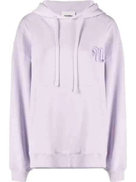 Hanorac cu glugă Nanushka cu broderie violet