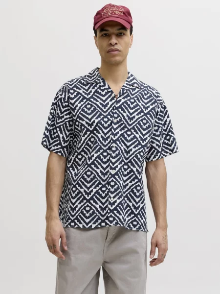 Jack & Jones koszulka z krótkim rękawem JJMilo Mężczyźni Regular Fit S niebieski