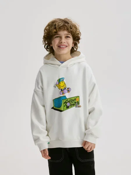 Reserved SmileyWorld® pulóver krémszínű