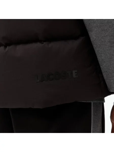 Lacoste Pikowana Kamizelka Z Kapturem czarna