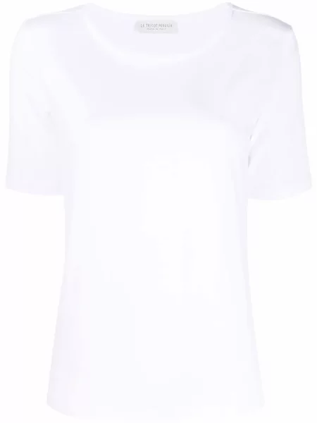Tricou Le Tricot Perugia cu decolteu în U alb