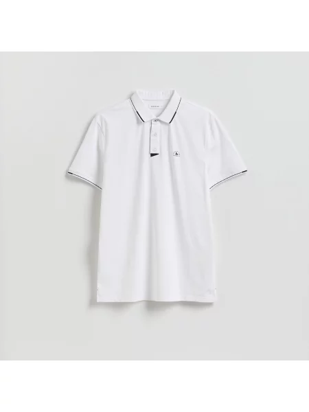 Reserved Polo tričko regular s lemovkou bílá