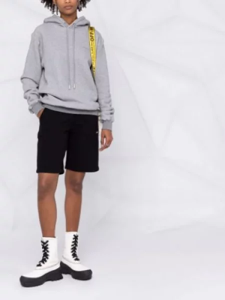Raštuotas džemperis su gobtuvu Off-white balta