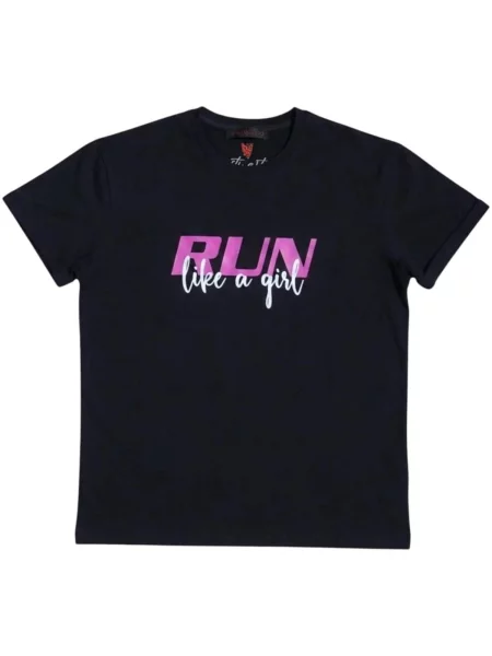 Georgiana Datcu Tricou supradimensional RUN LIKE A GIRL' negru