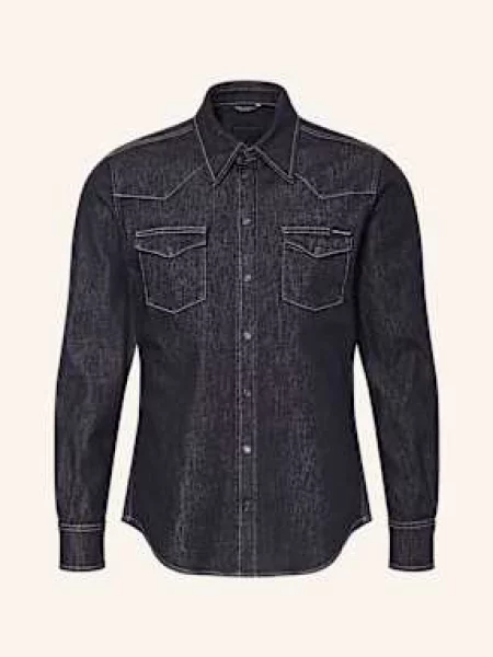 Dolce & Gabbana Džínová Košile Slim Fit tmavě modrá