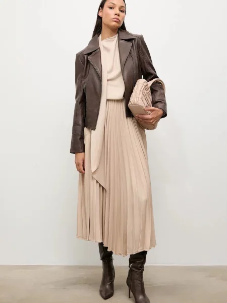 Шкіряна куртка Answear.LAB демісезонна коричневий