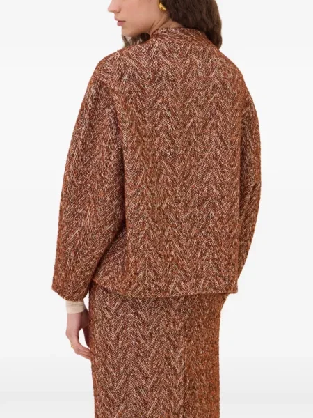 Geacă Ottod’ame cu model herringbone maro