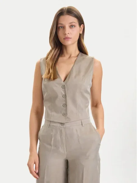 Guess Vestă elegantă verde