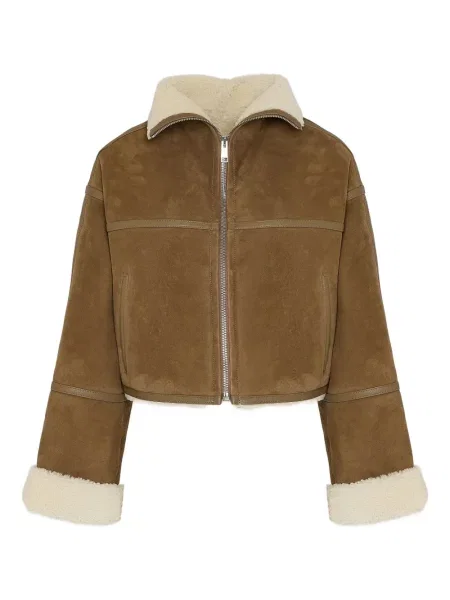 Kurtka Yves Salomon zamszowa brązowa