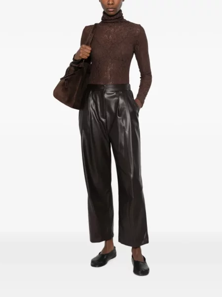 Pantaloni Dixie din piele maro