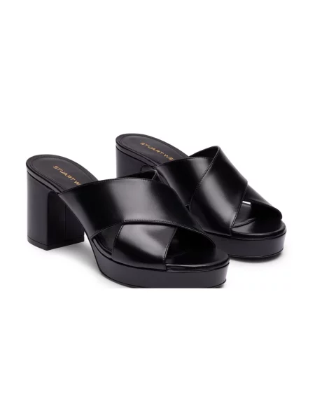 Klapki Stuart Weitzman na platformie czarne
