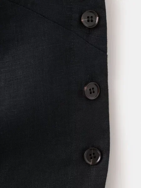 Лляний Топ MANGO чорний