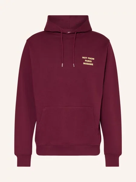 Drôle De Monsieur Mikina S Kapucí Le Hoodie Slogan tmavě / režná červená