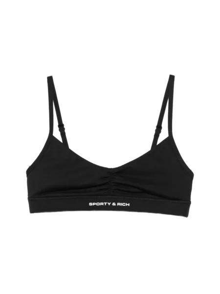 Stanik sportowy Sporty And Rich z logo czarny