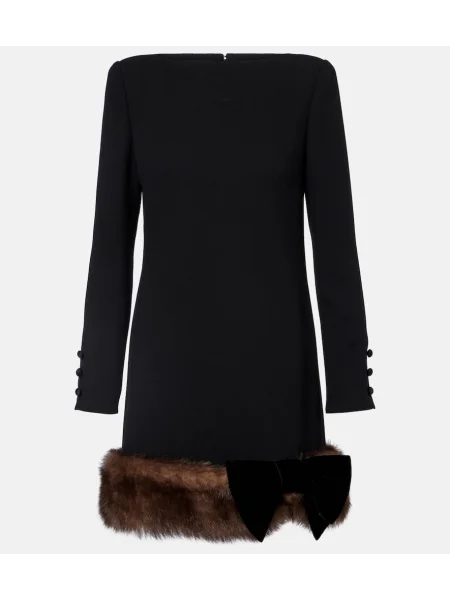 Sukienka Valentino wełniana czarna