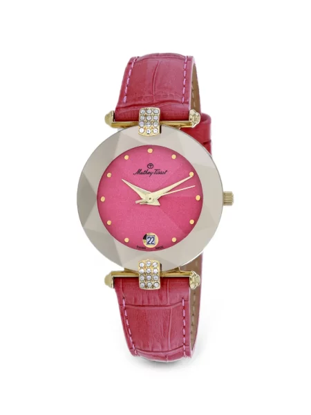 Ceas Mathey Tissot din piele cu bretele roz