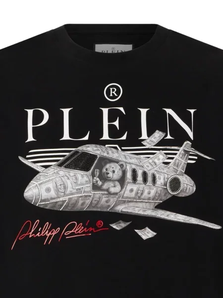 Ursuleț de pluș tricou Philipp Plein cu strasuri negru