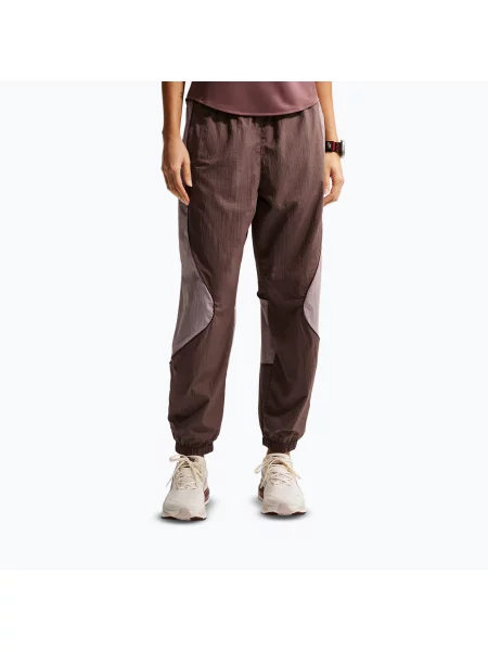 Дамски панталони за бягане Nike Swift UV Repel Mid-Rise tatoo/light violet ore кафяво