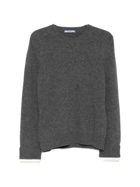 Pulover Prada cu decolteu rotund gri