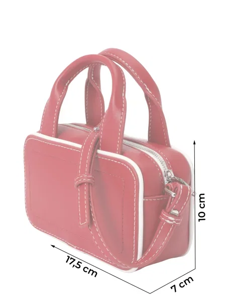 Calvin Klein Geantă Contrast Ck Mini Bauletto Bag Vișiniu alb