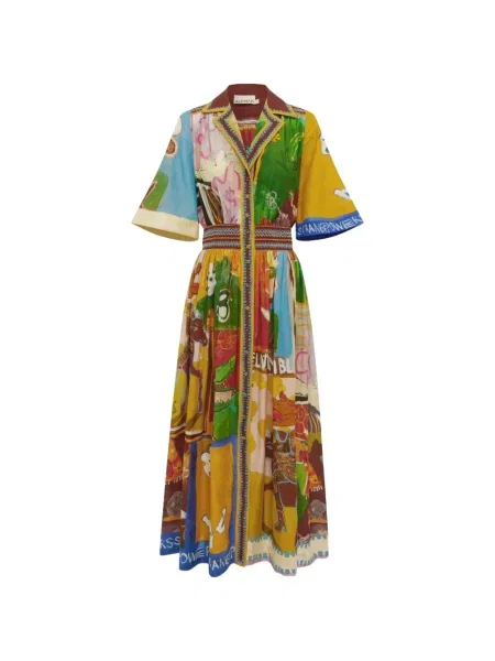 Rochie maxi Alemais cu imagine galben