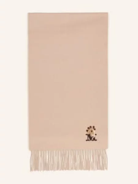 Max Mara Szal Z Kaszmiru beige beżowa