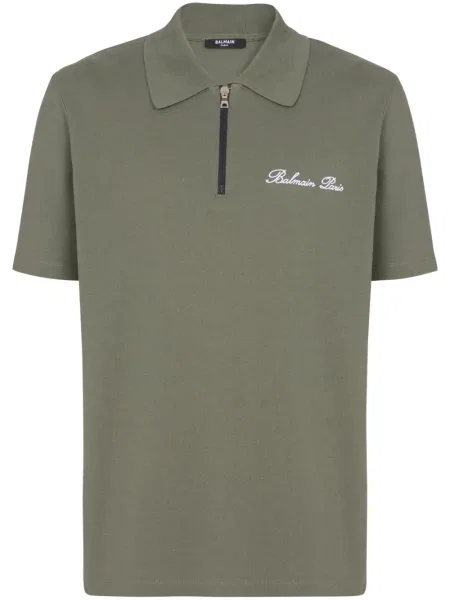 Polo Balmain cu broderie verde