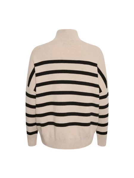 Sweter z golfem Inwear w paski z paskiem czarny