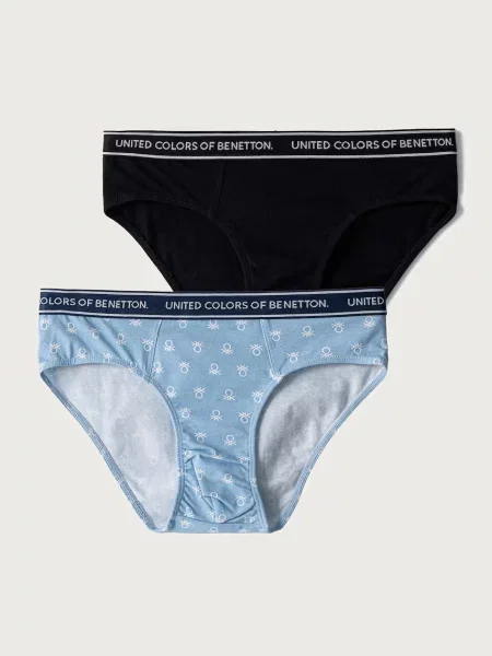United Colors of Benetton nohavičky detské s elastanom modrá