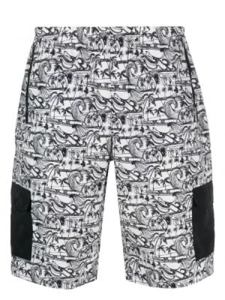 Pantaloni scurți Palm Angels cu imagine alb
