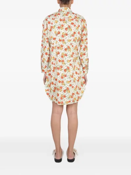 Rochie tip cămașă Marni cu model floral cu imagine de costum
