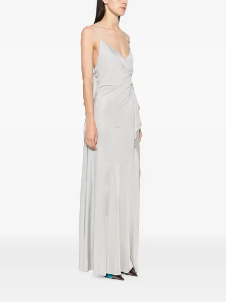 Rochie Versace fără mâneci drapată gri