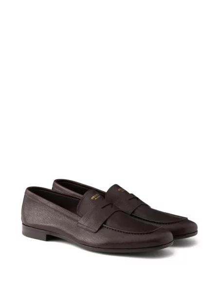 Pantofi loafer Prada din piele maro