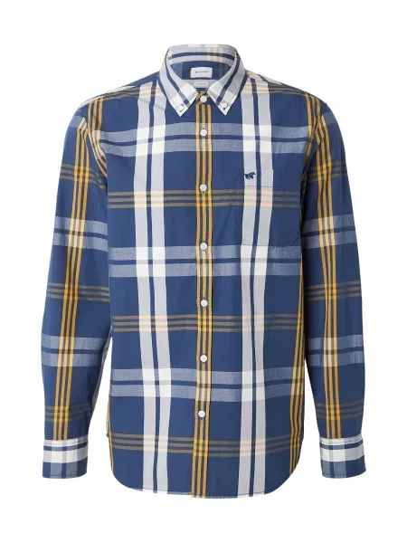 MUSTANG Košile Chester námořnická modř / oranžová bílá