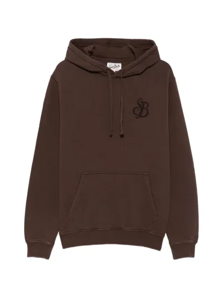 Hanorac cu glugă Mc2 Saint Barth cu broderie cu cordon maro