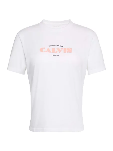 Klasické tričko Calvin Klein s autogramem bílé