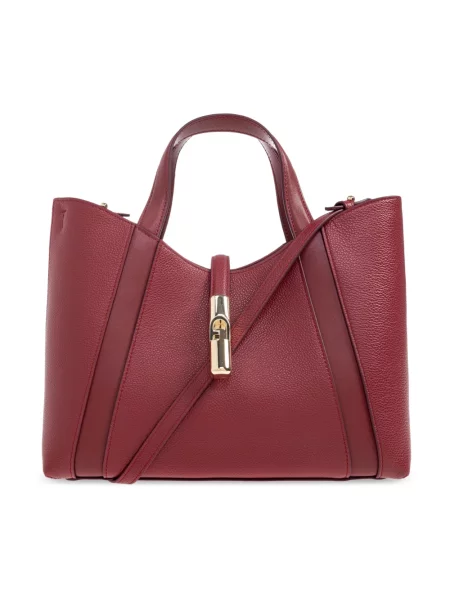 Mała torebka skórzana Furla skórzana czerwona