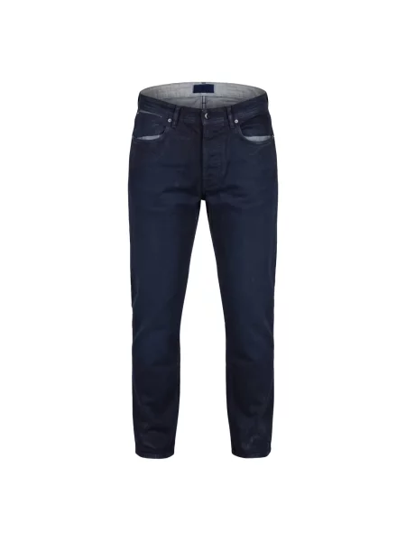 Jeansy straight leg Stone Island z kamieniami z 5 kieszeniami niebieskie