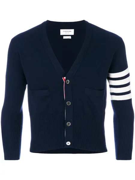 Cardigan Thom Browne din cașmir scurt albastru