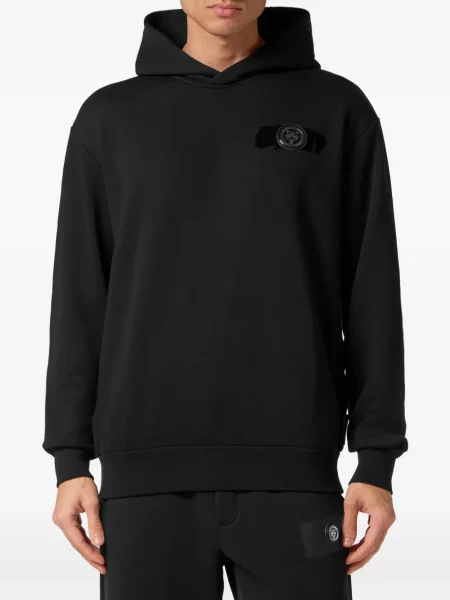 Majica s kapuljačom Plein Sport s uzorkom tigra crna