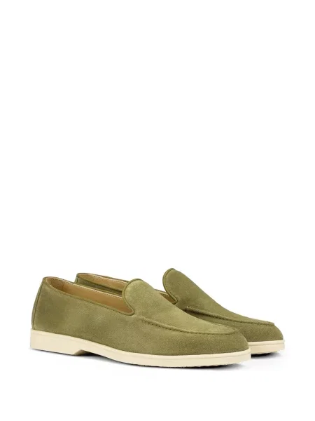 Pantofi loafer Doucal's din piele de căprioară verde