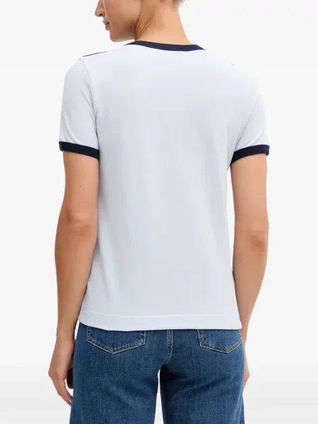 Scurt tricou Lacoste cu autograf albastru