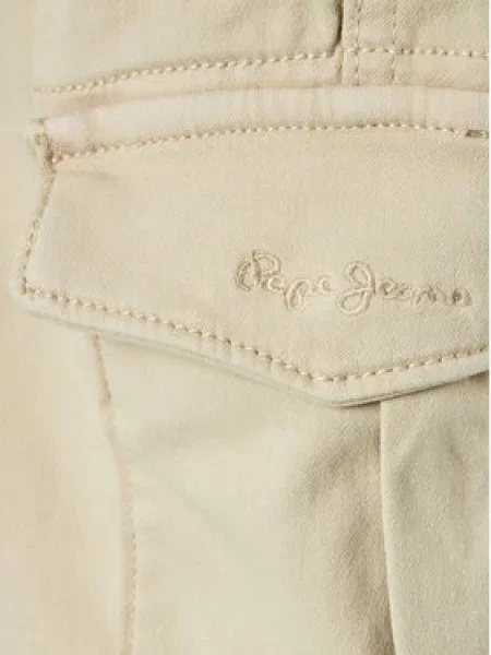 Pepe Jeans Medžiaginiai šortai Ted smėlio
