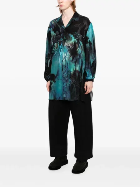 С яка риза Yohji Yamamoto с принт черно