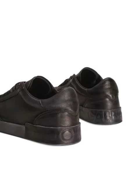 Δερμάτινα sneakers Dolce & Gabbana Portofino με κορδόνια μαύρο