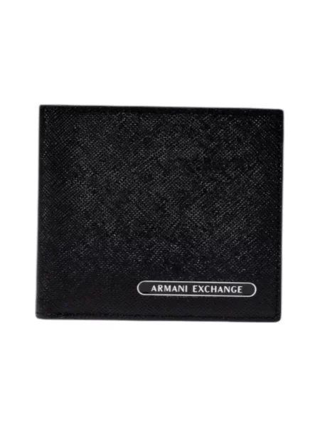 Armani Exchange portfel skórzany + brelok czarny